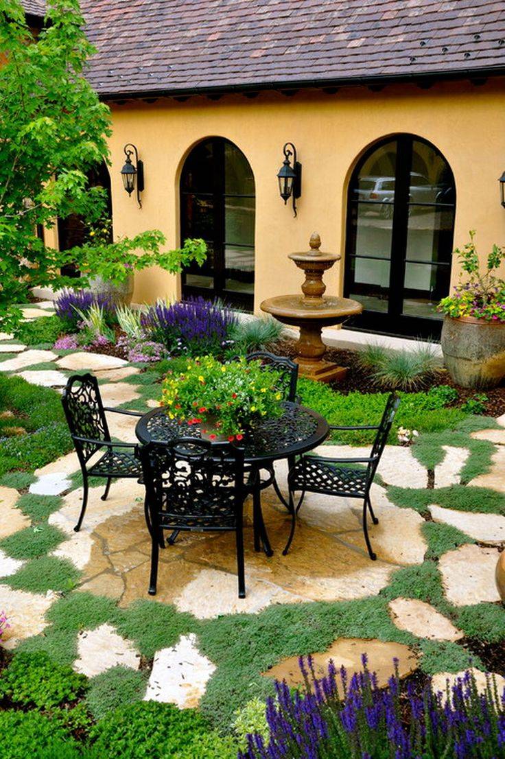 Patio Backyard Stucco Mediterranean Tuscan Patios