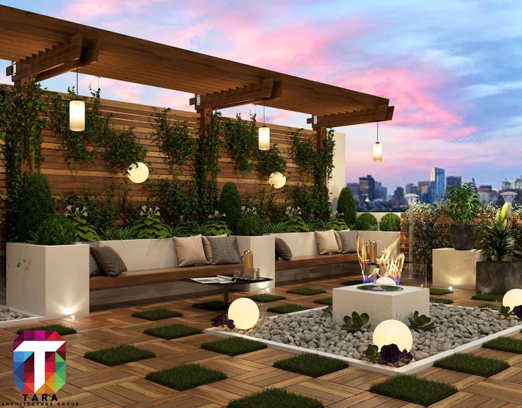 Rooftop Garden Traditional Deck