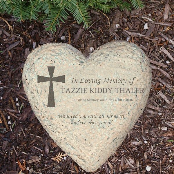 Izery Pet Memorial Stones Engraved Memorial Small Heart Garden