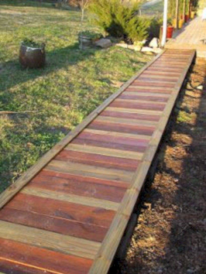 This Easy And Beautiful Pallet Wood Garden Walkway