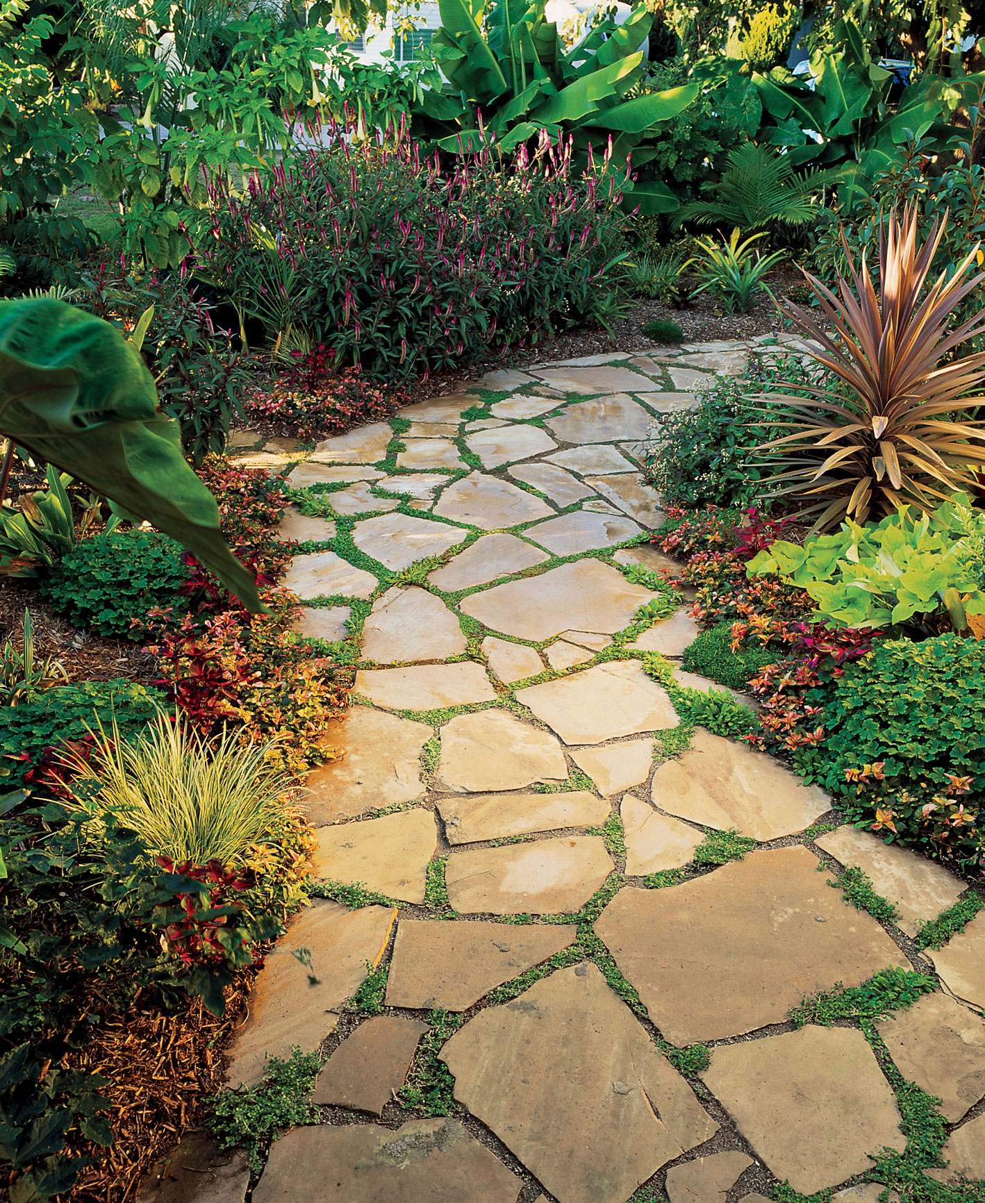 Flagstone Walkway Backyard Landscaping