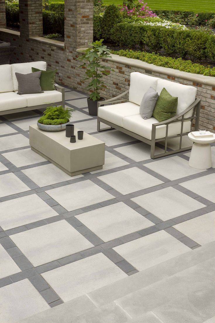 Concrete Paver And Black Furniture Outdoor