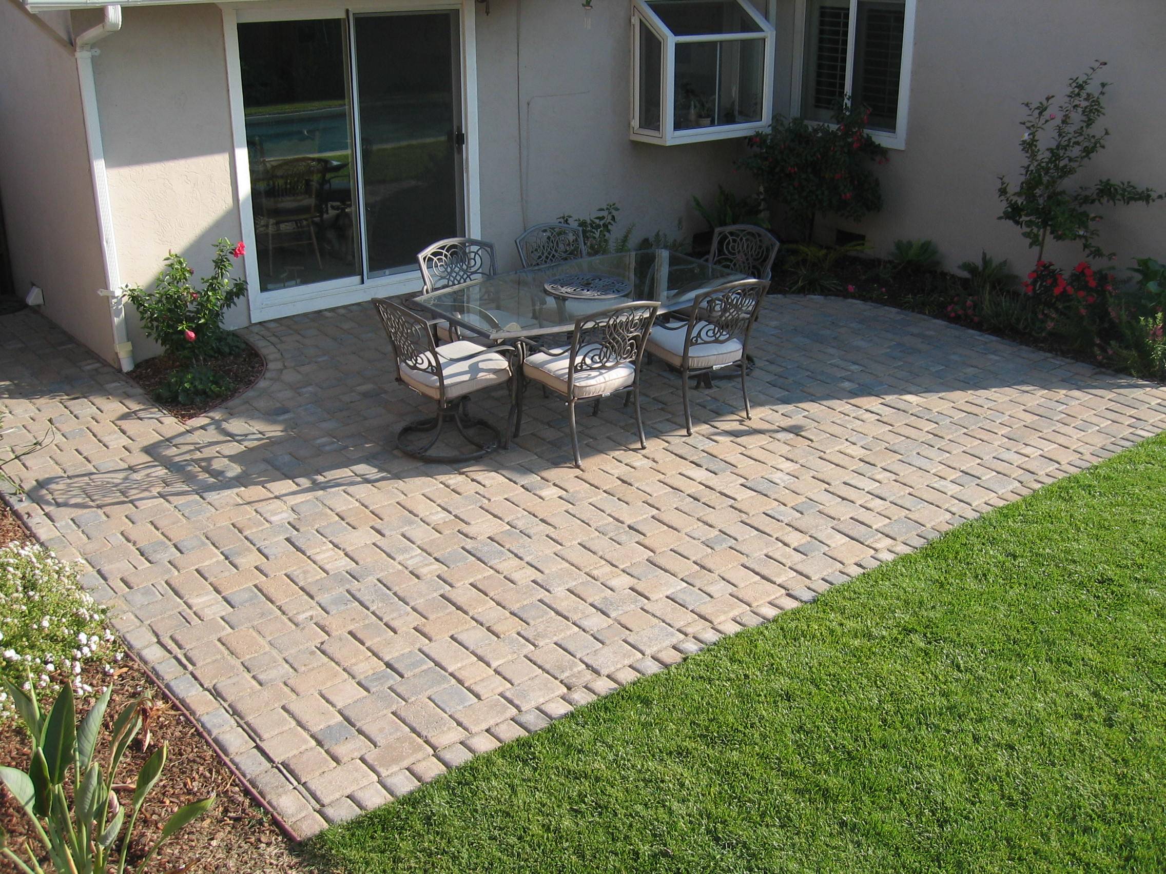 Concrete Paver And Black Furniture Outdoor