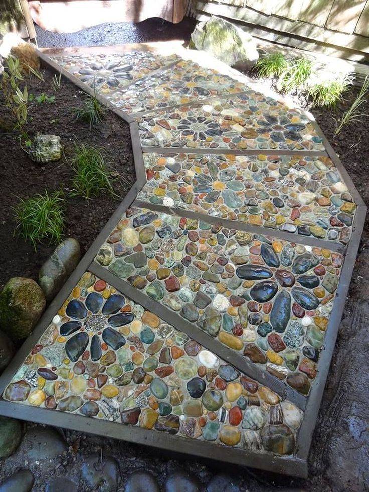 Amasing Concepts With Stone Mosaic Backyard Path And Extra