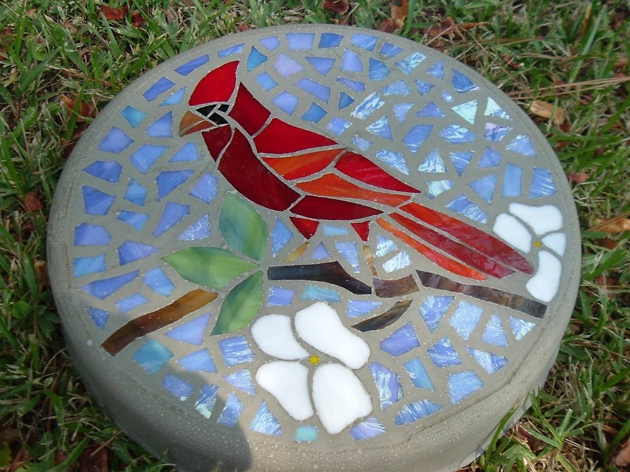 Butterfly Mosaic Stained Glass Flower Stepping Stone Etsy