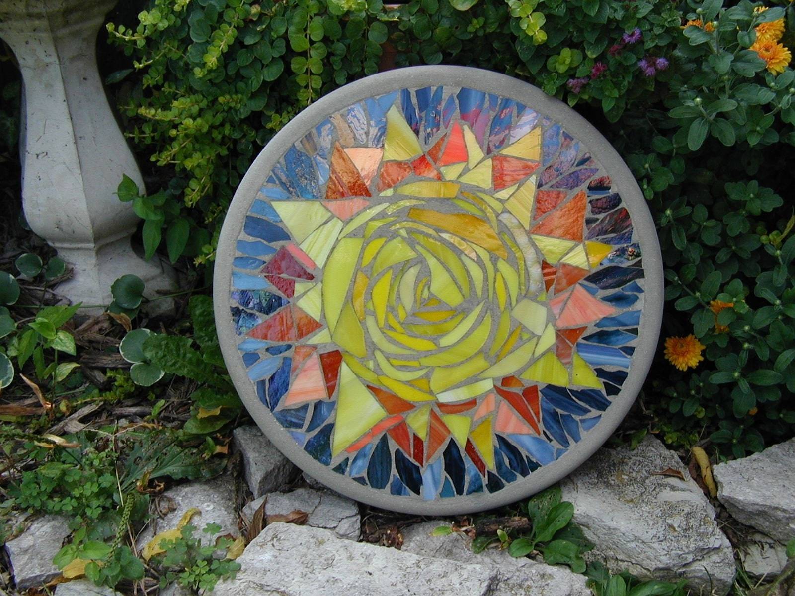 Mosaic Slate Garden Stepping Stones Bee Plowhearth