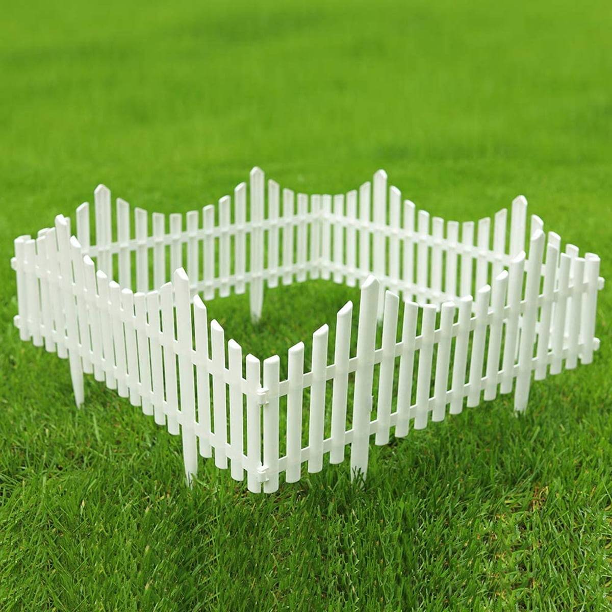 White Plastic Picket Fence