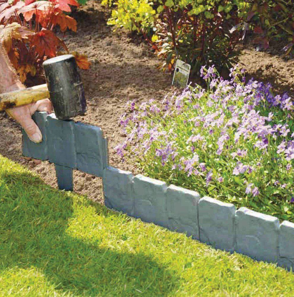 Pack Plastic Fence Panels Garden Lawn Edging Plant Border Landscape