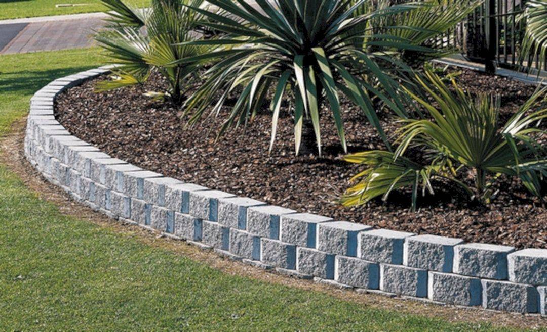 Lovely Stone Wall Border Landscape Edging Home