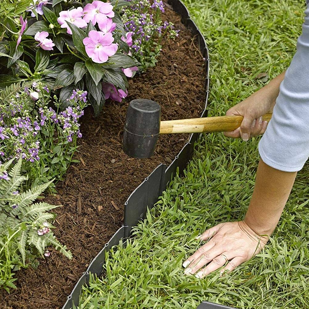 Unbreakable Landscape Edging Recycled Black Plastic Gardenerscom