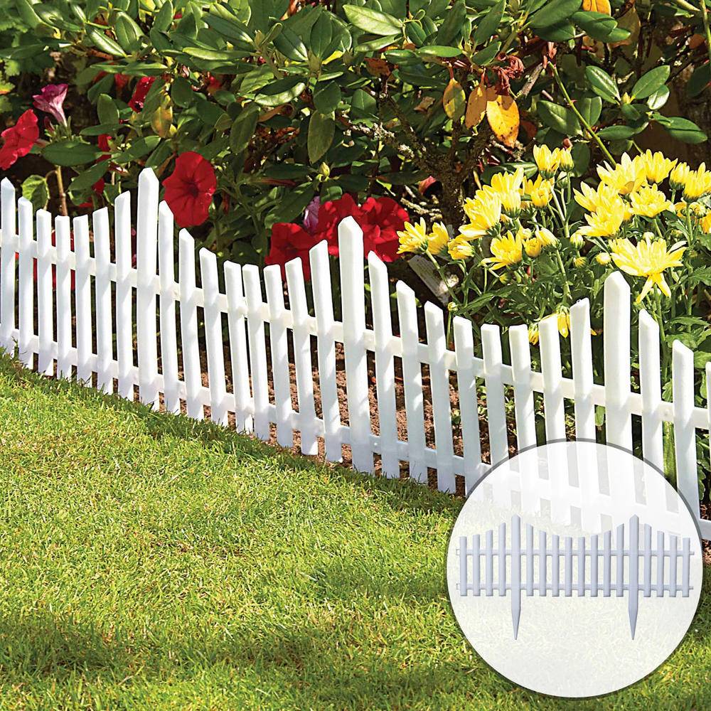 Pack Green Plastic Fence Panels Garden Lawn Edging Plant Border