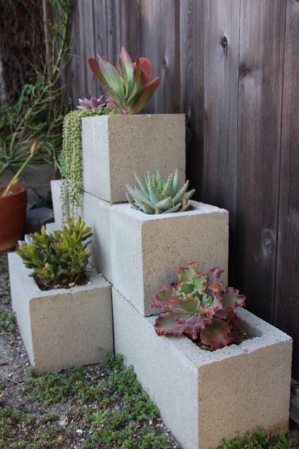 Cinder Block Flower Garden