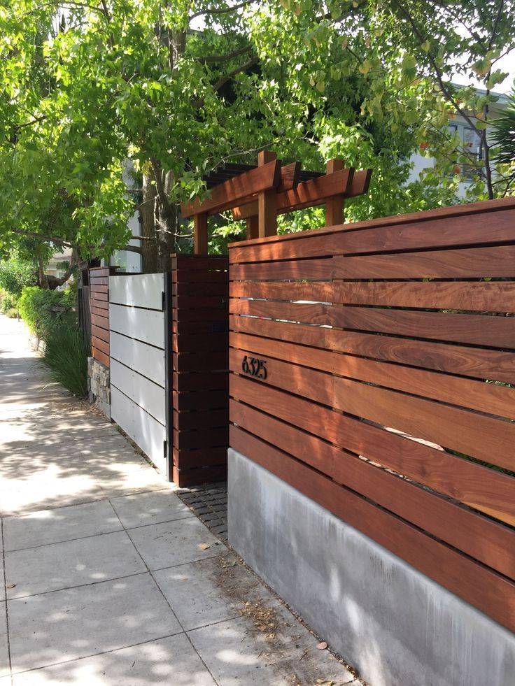 Cinder Block And Wood Fence