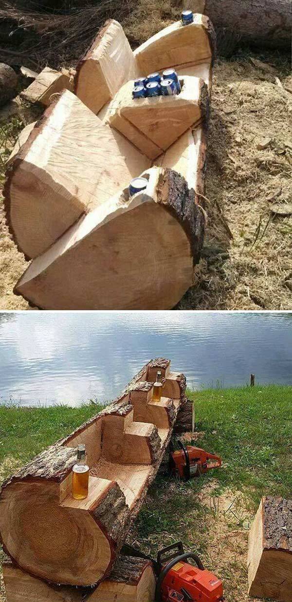 Diy Garden Furniture Rustic Wood Projects Tree Stumps Log Table