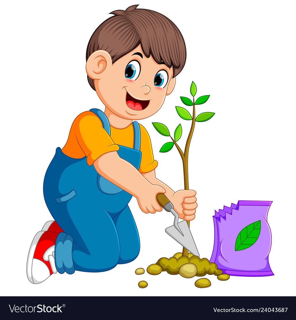 Illustration Of Kids Gardening Plant Book Project Pinterest