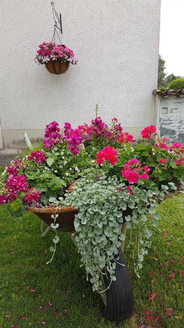 Wheelbarrow Garden Decoration