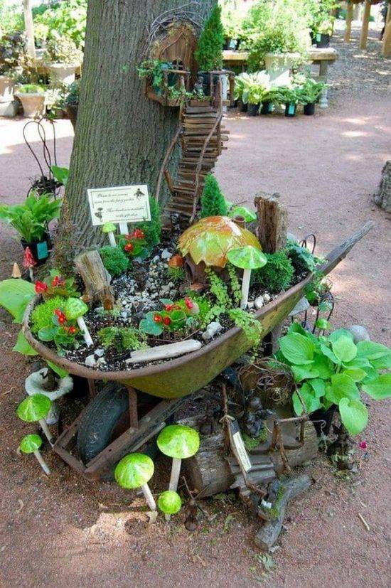 Wheelbarrow Fairy Garden Fairy Garden