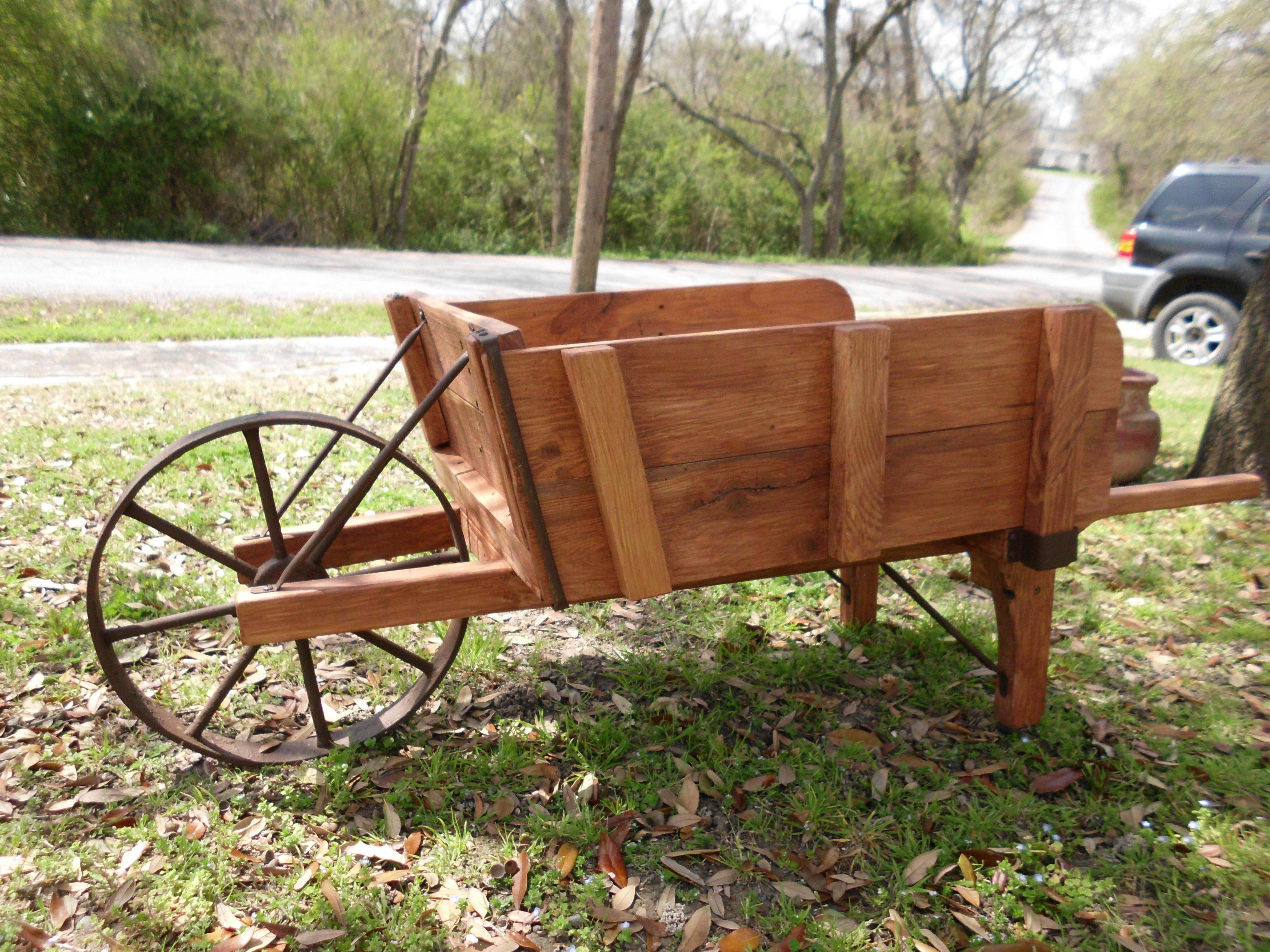 Wooden Wheelbarrow Planter