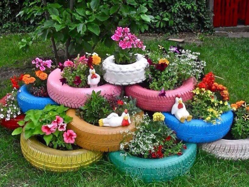 Tire Planters Garden Garden Ftempo