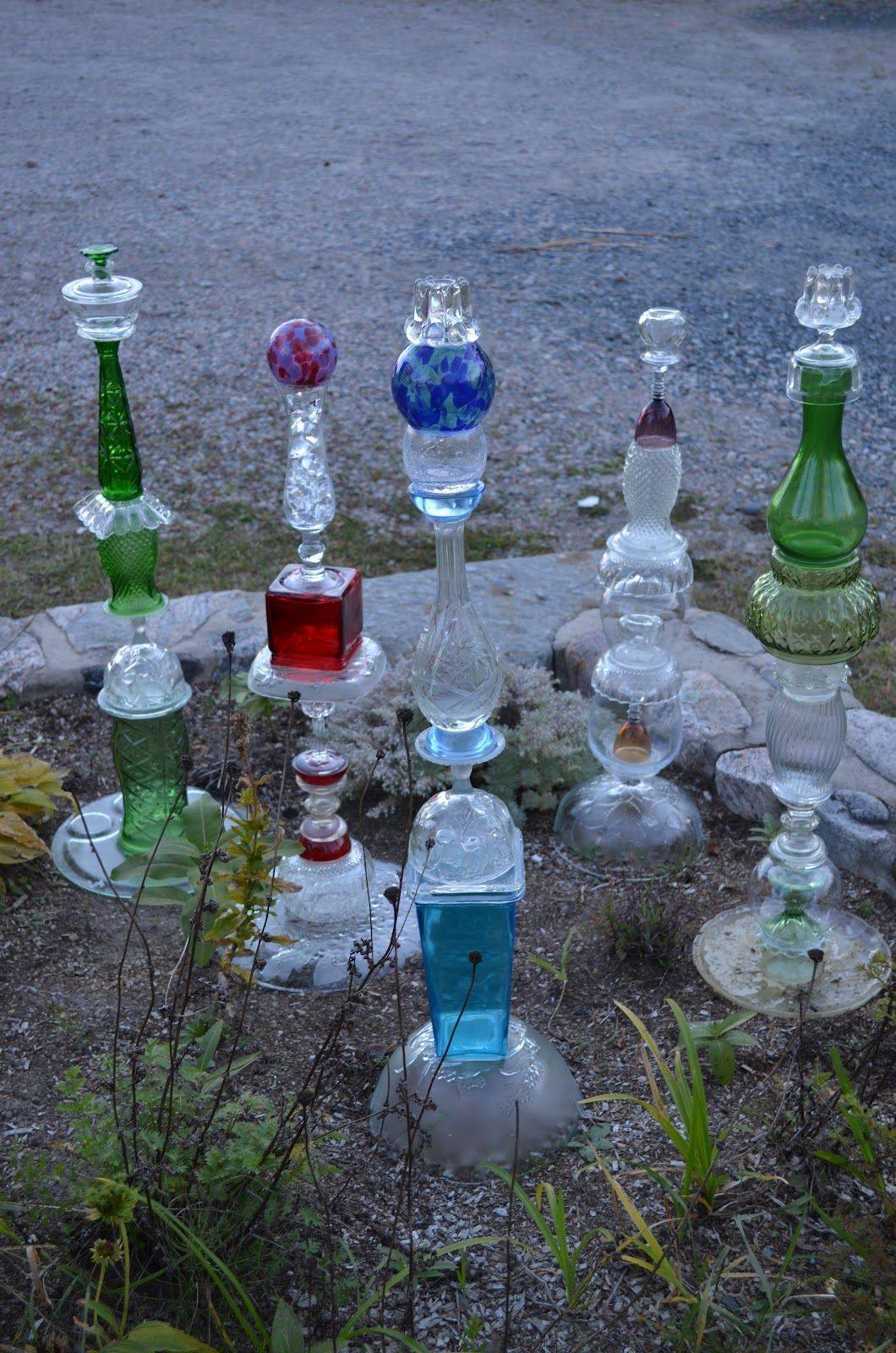 Outdoors Glass Garden Art