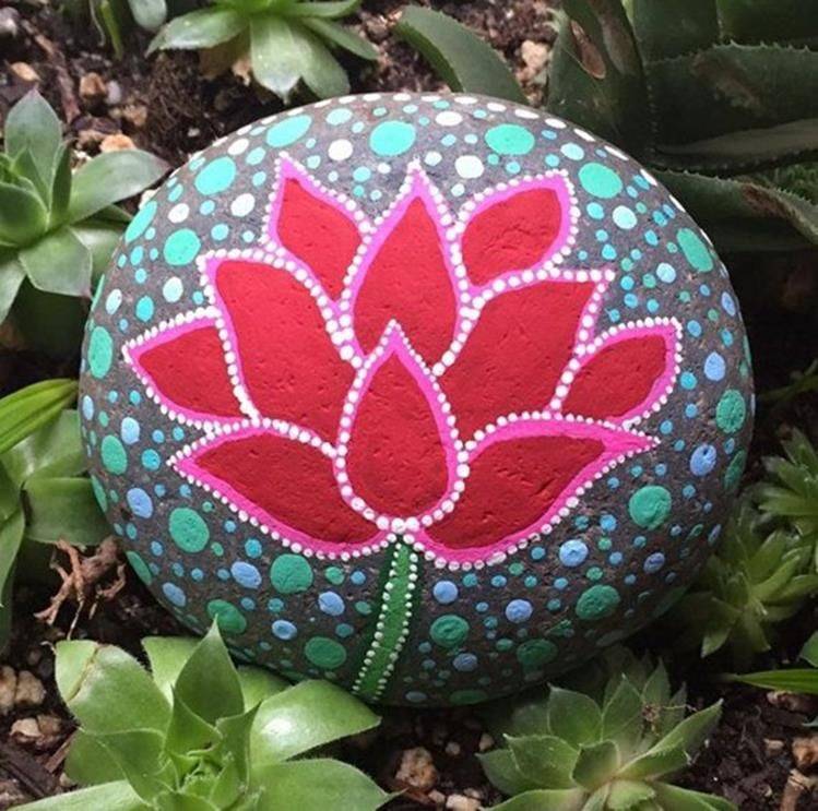 Flower Painted Rocks
