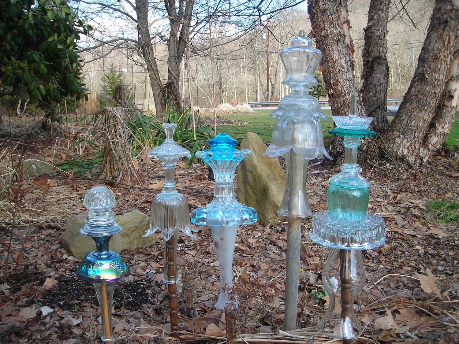 Glass Wine Bottle Garden Wall