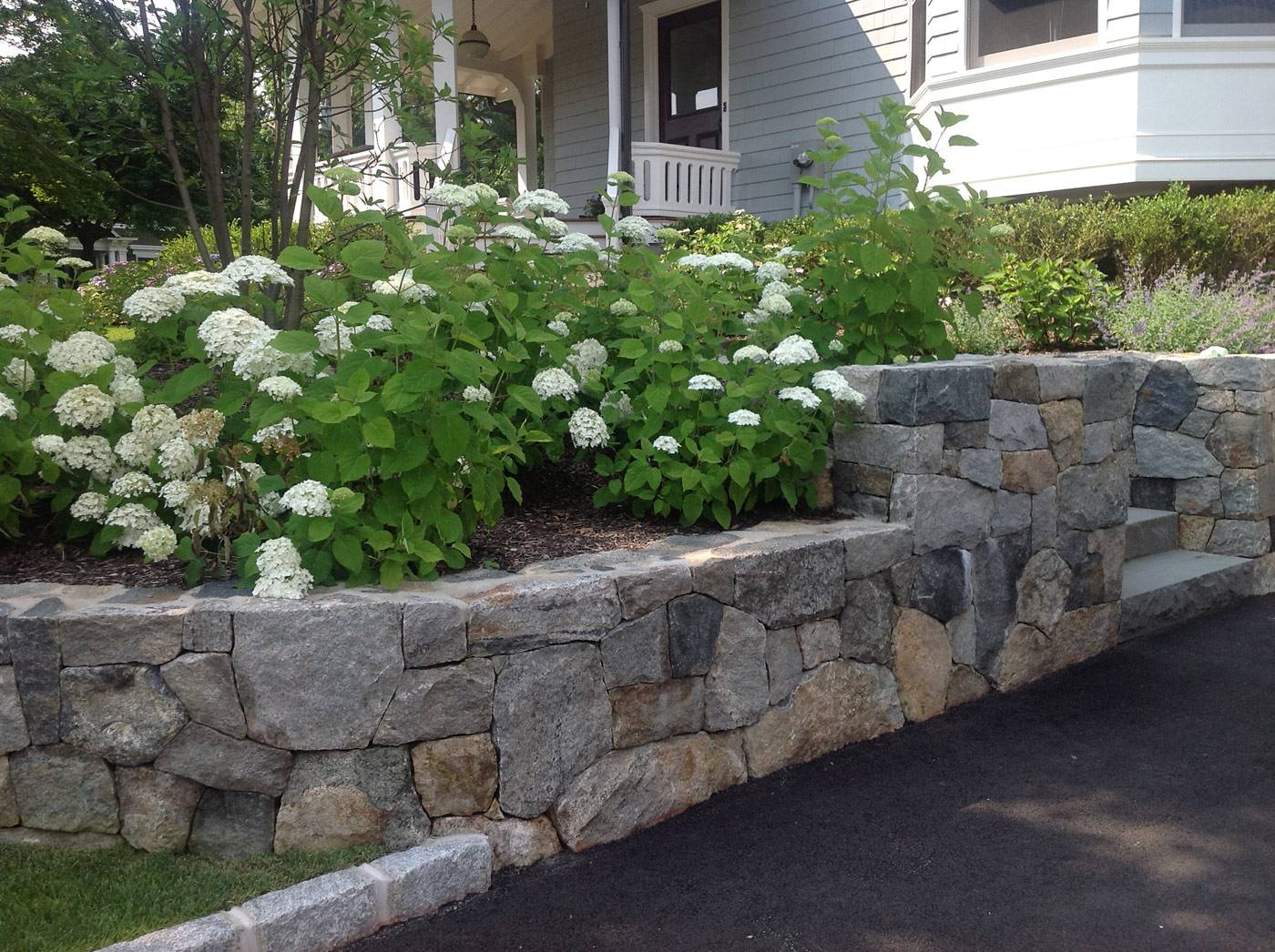 Lovely Stone Wall Border Landscape Edging Home