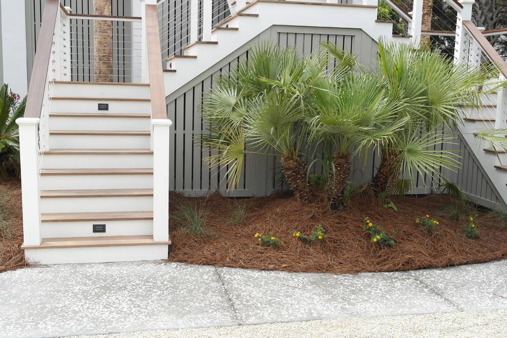 Coastal Cape Cod Beach Style Front Yard Landscaping Design