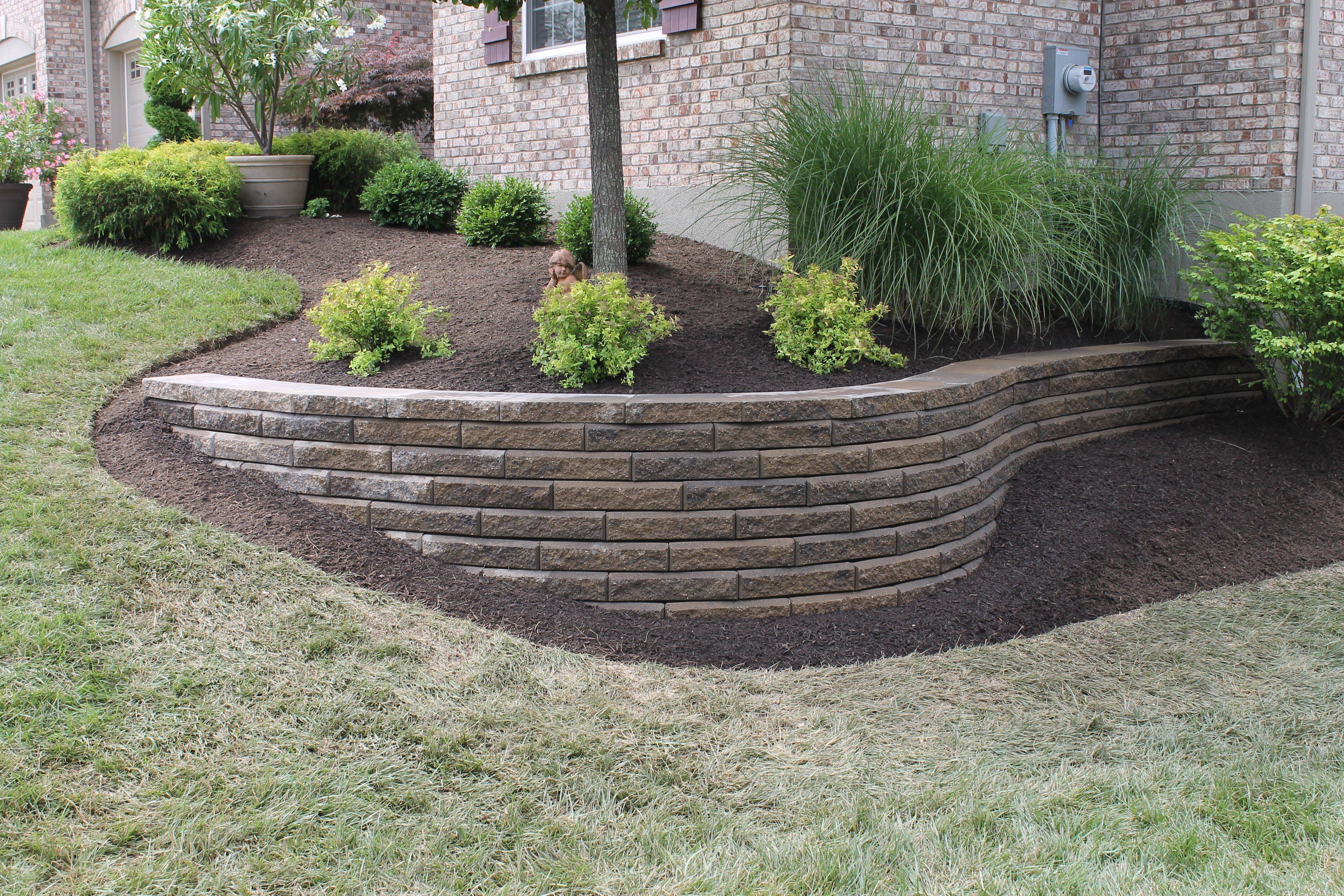 Beautiful Raised Flower Bed Stone Border