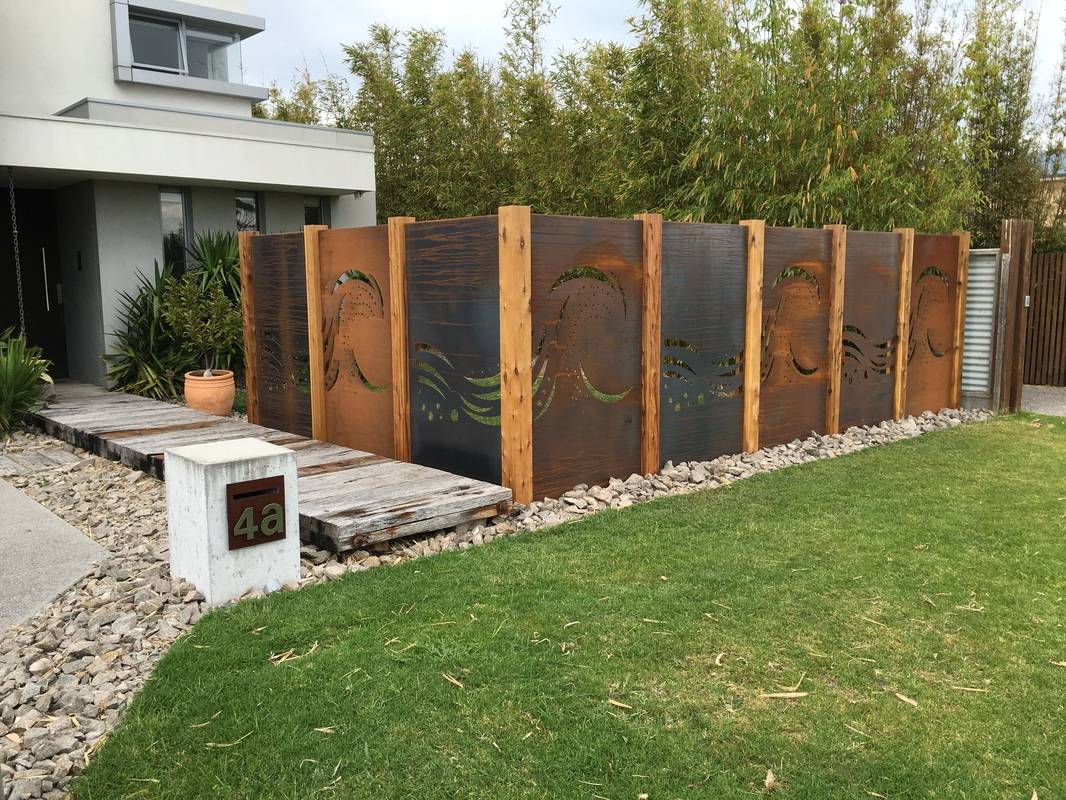 Metal Privacy Screen Decorative Panel Garden Decor Art Hiddenflower