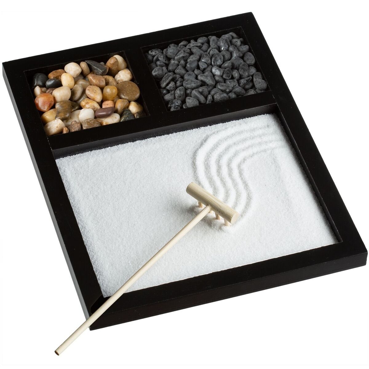 Zen Garden Box Wooden Sand Rake Kit Rock Garden