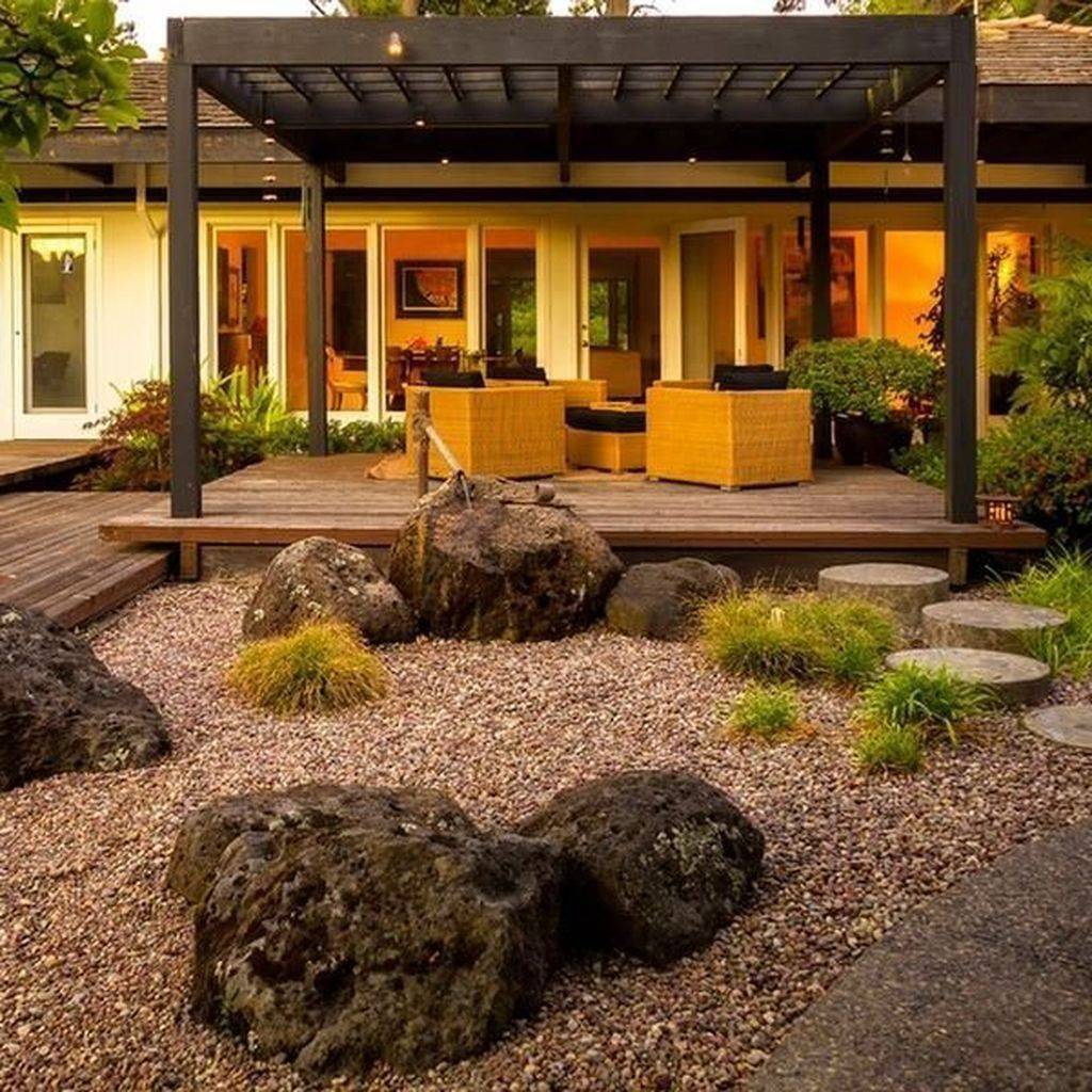Easy Modern Rock Garden Design Ideas Front Yard Yard Frontyard