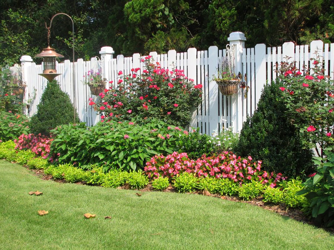 Wooden Picket Fence White White Garden Fence