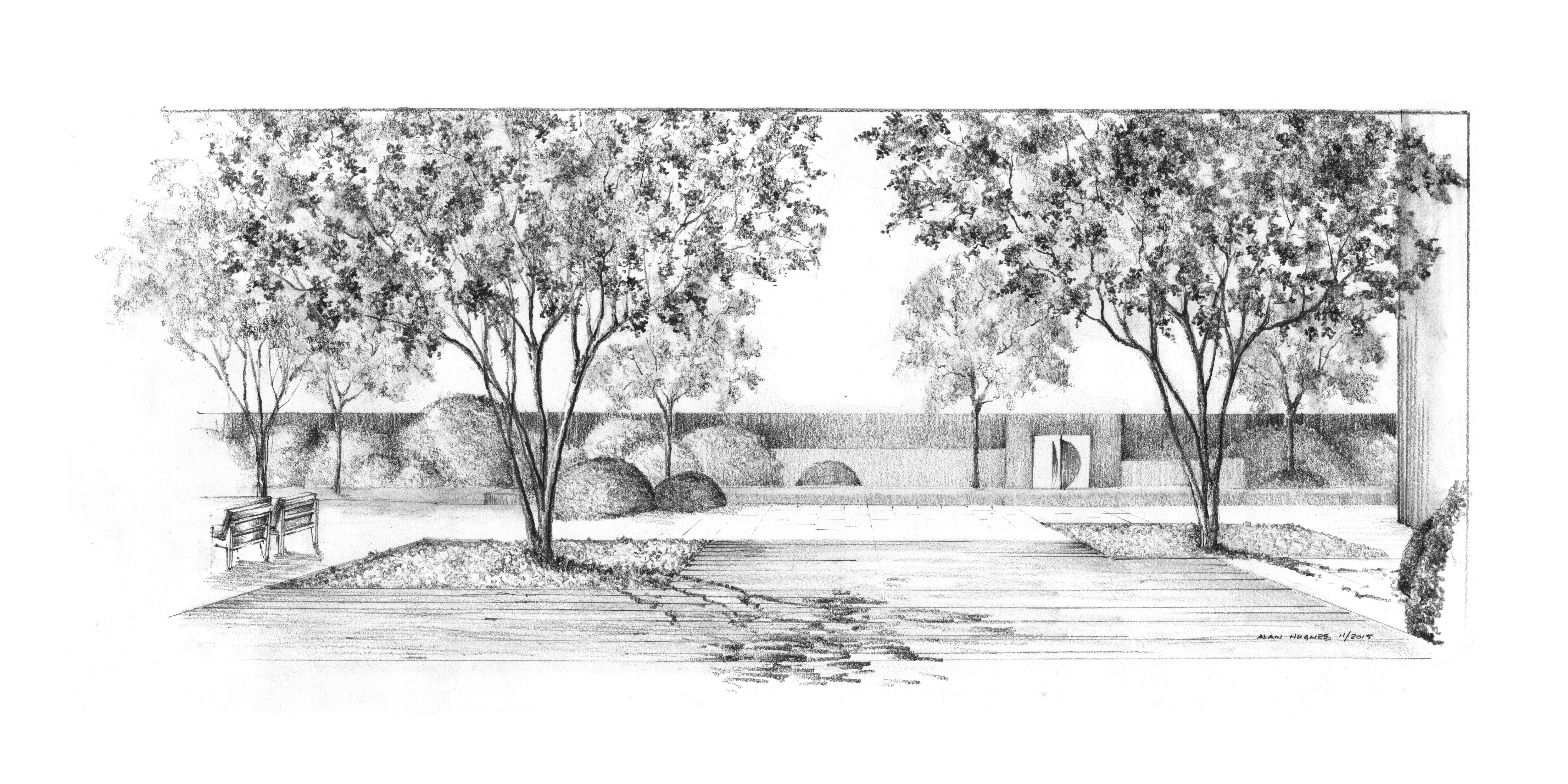 Gazebo Drawn Landscape Drawings