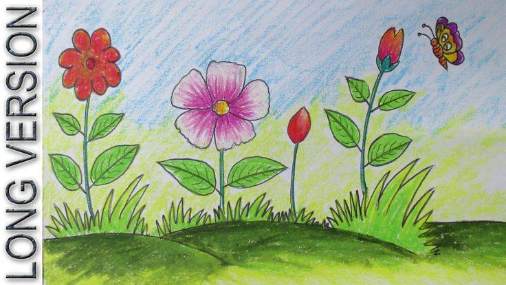 Five Great Flower Garden Drawing