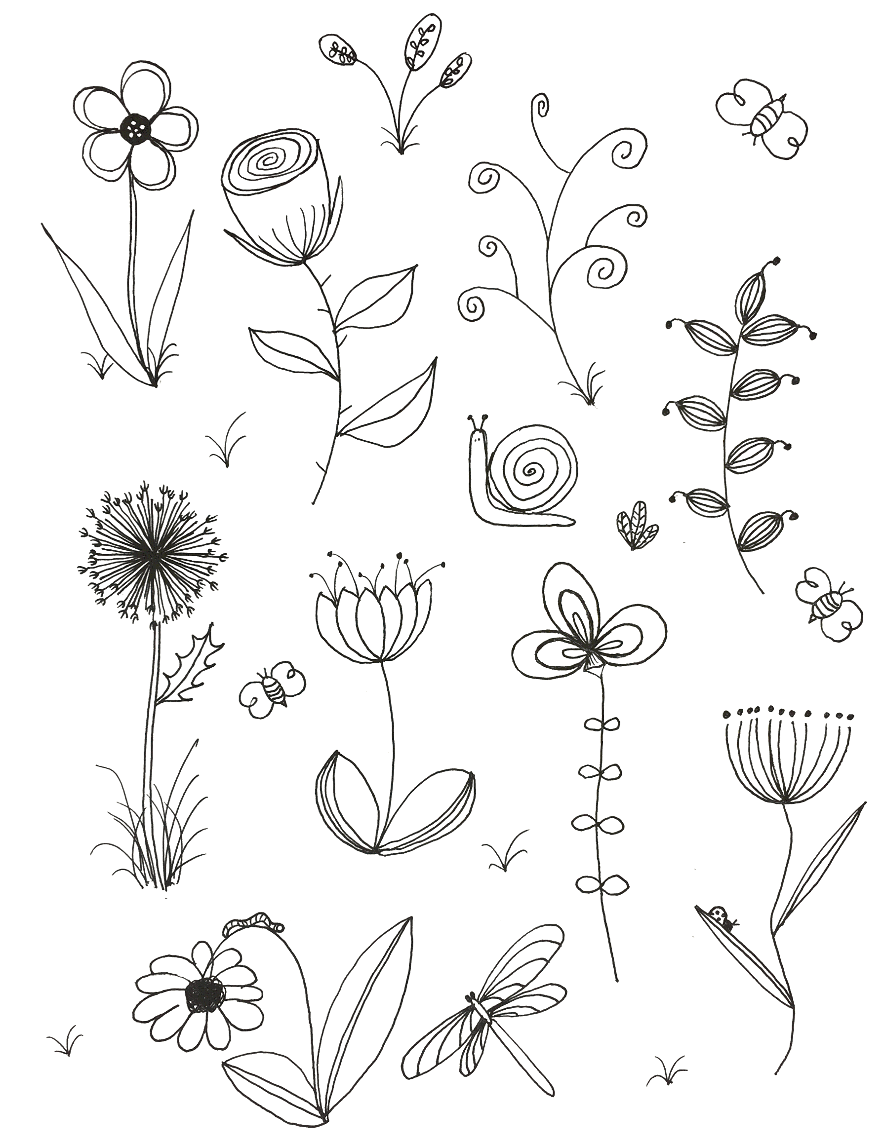 Flower Garden Drawing