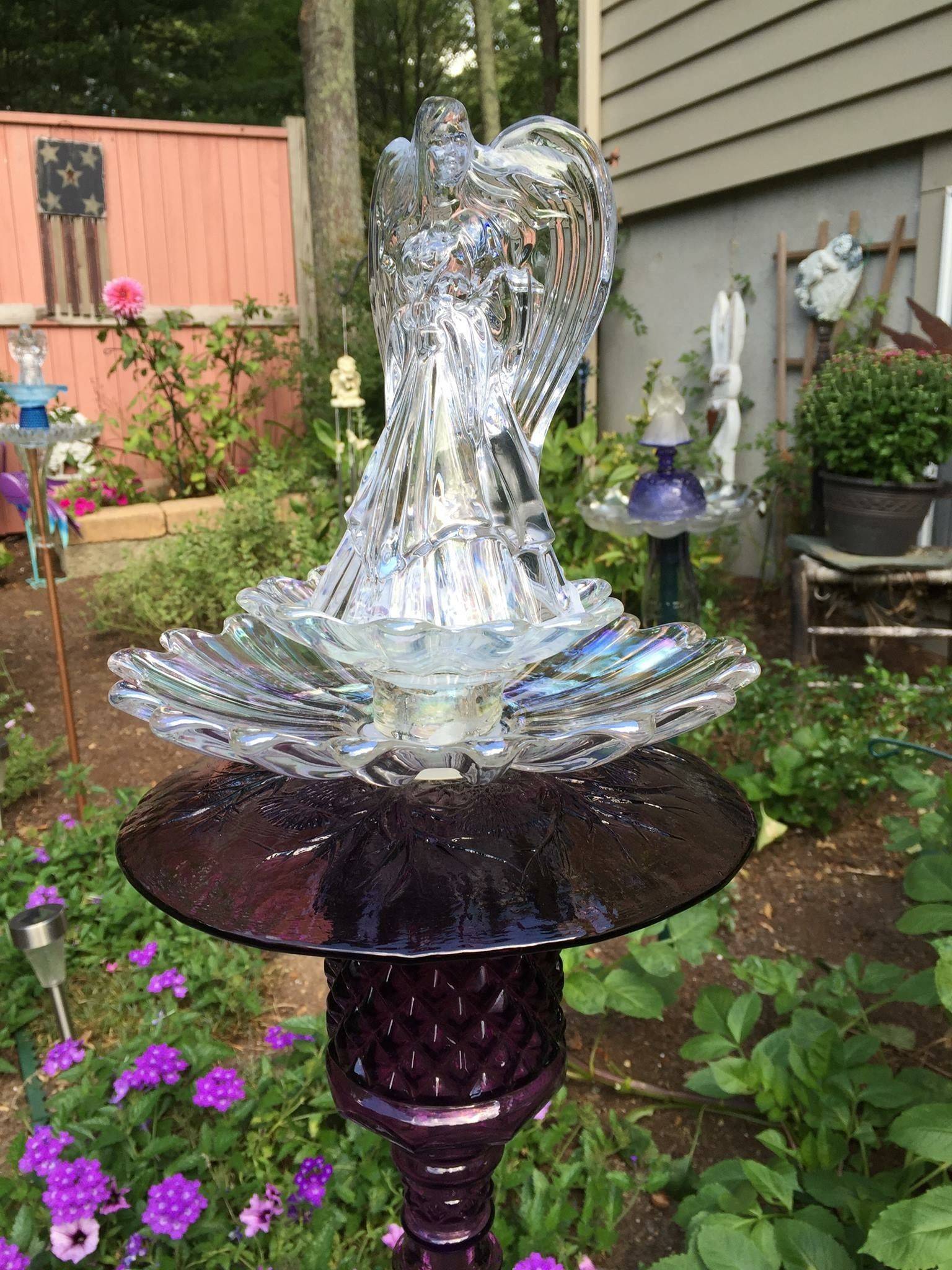 Garden Angel Vintage Glass Yard Art Garden Decor