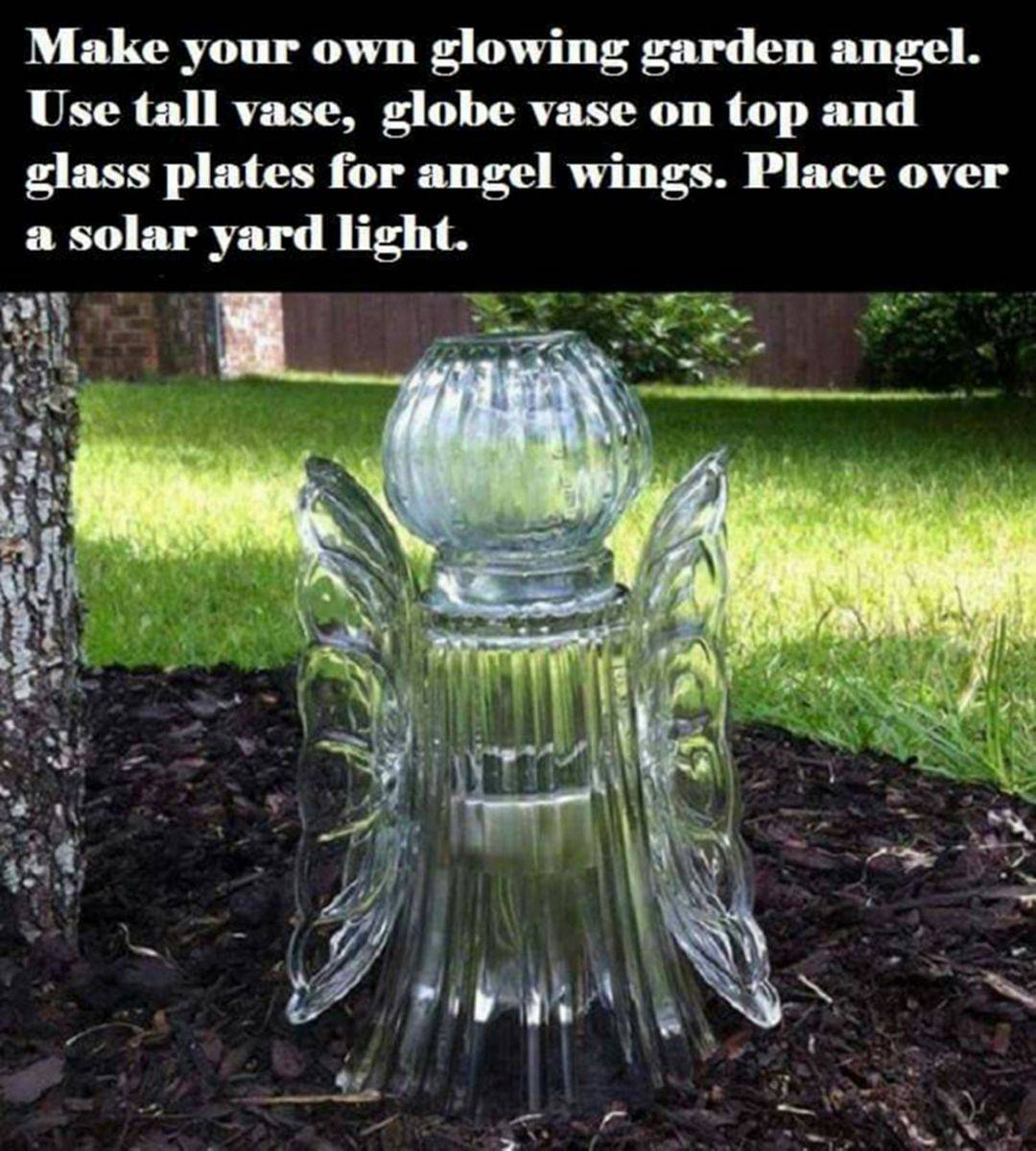 Repurposed Glass Garden Angel Etsy Garden Angels