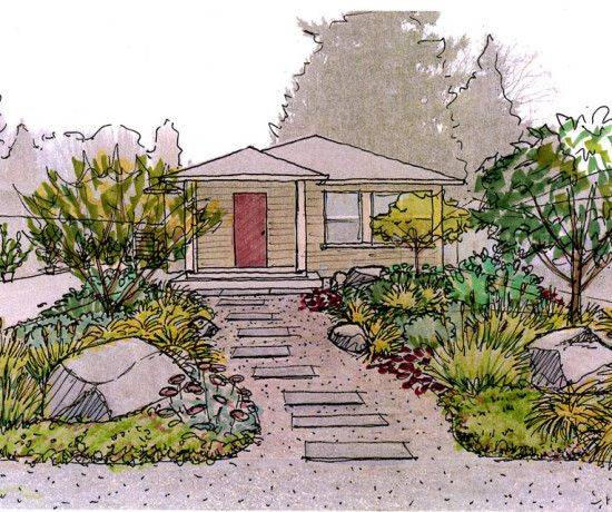 Garden Design Drawing Patio