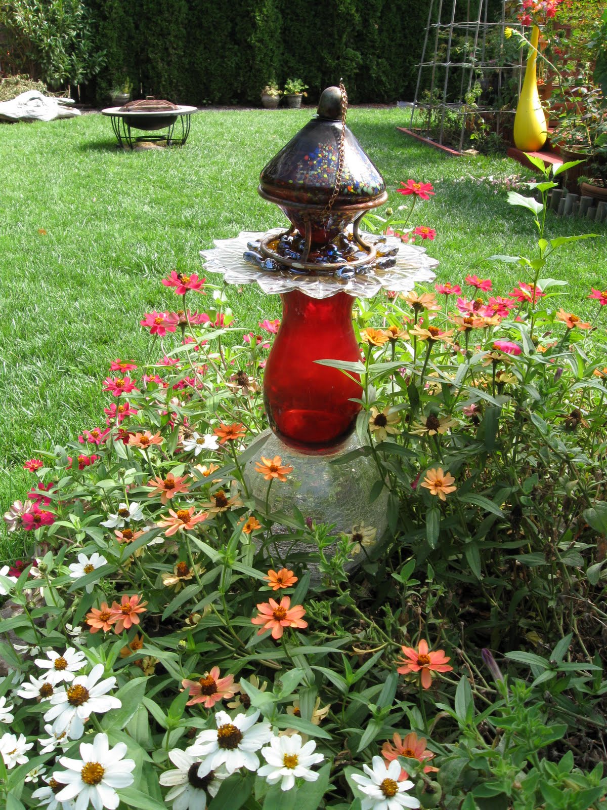 Wacky Creative Garden Art Blending Junk