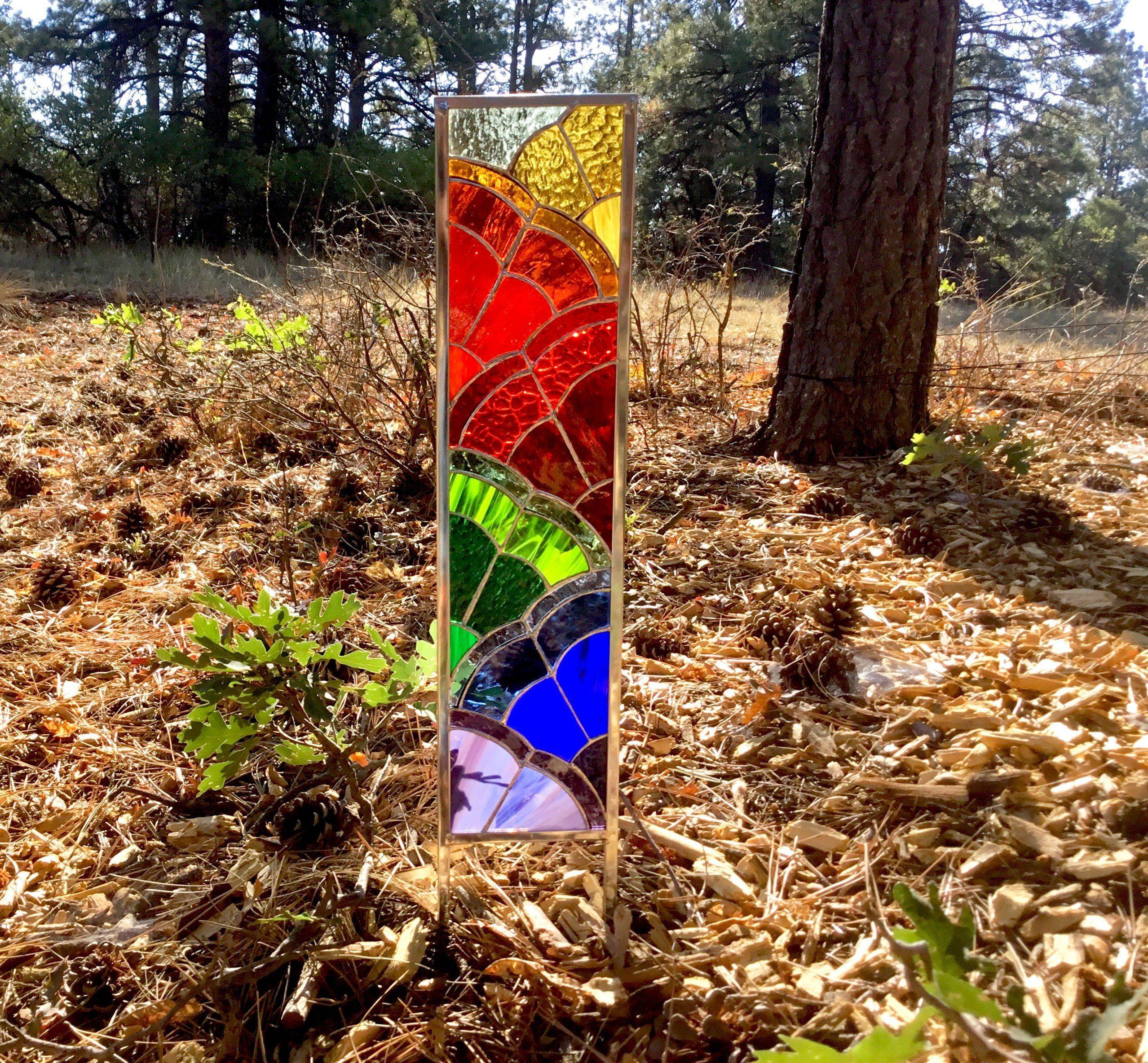 Large Stained Glass Garden Stake Large