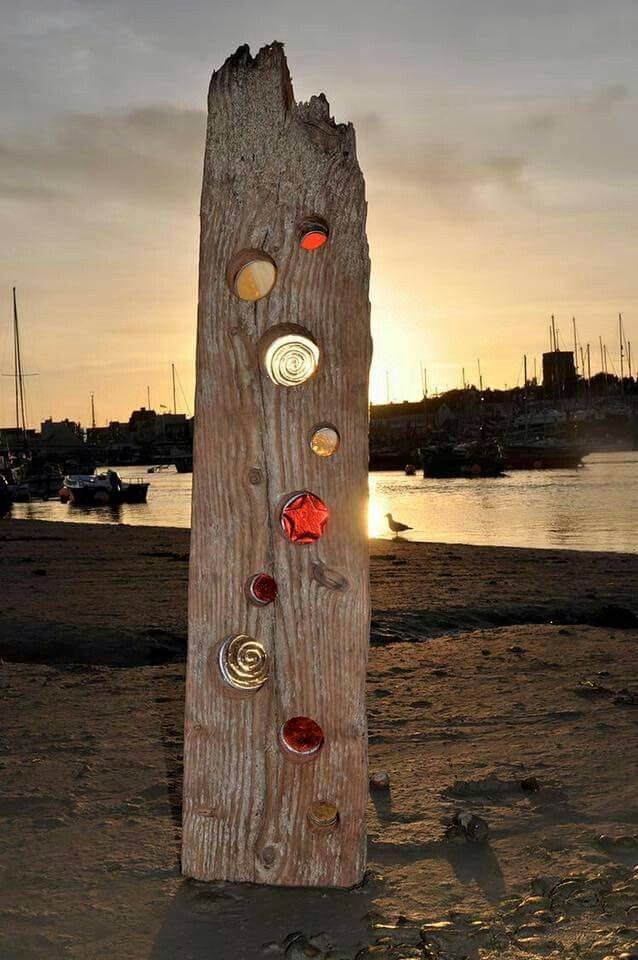 Stained Glass Garden Stake Mountain Stream Yard Art Garden Panel Blue