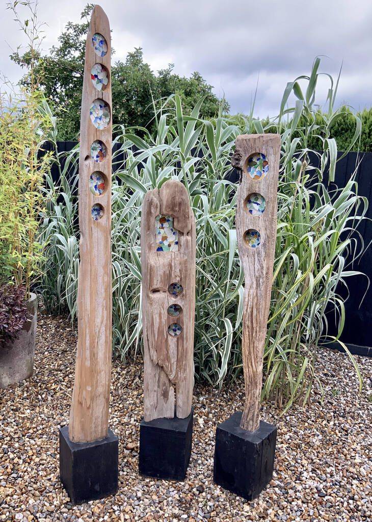 Driftwood Fused Glass Wind Chime Glass Wind Chimes