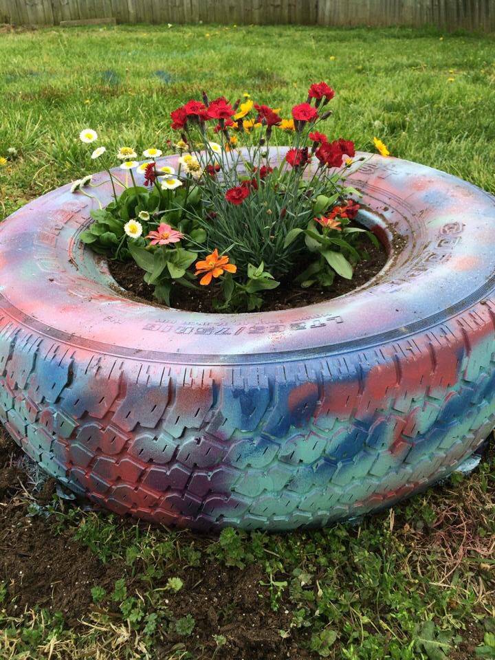 Tire Planter Decorations