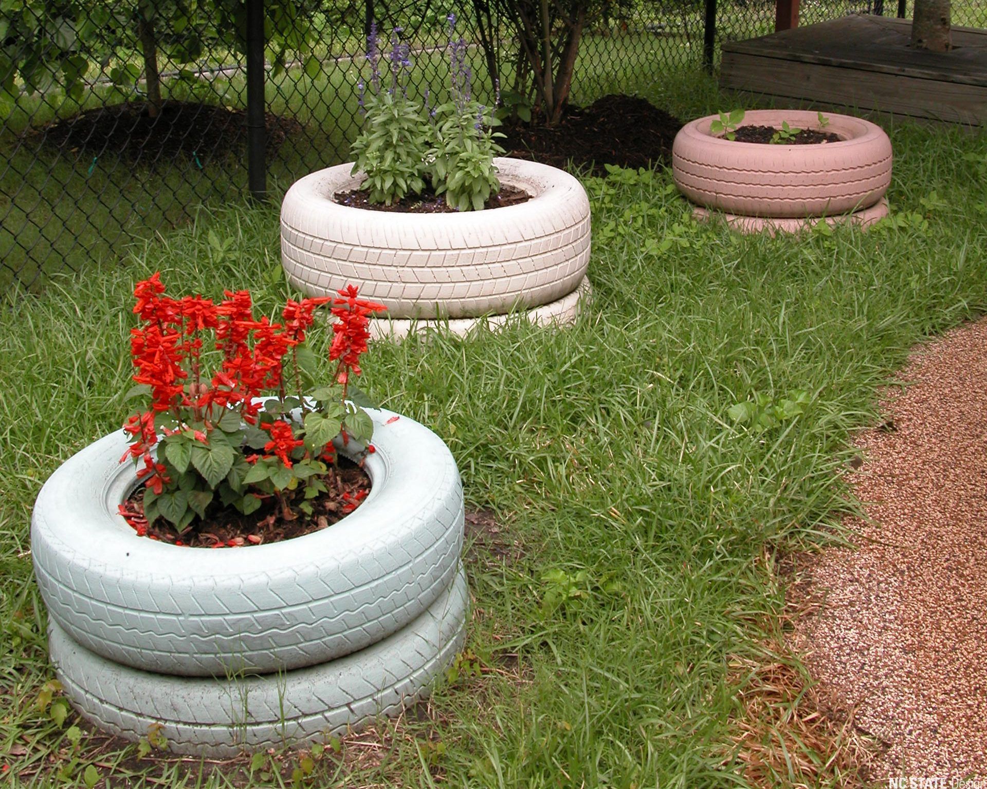 Painted Tire Planters