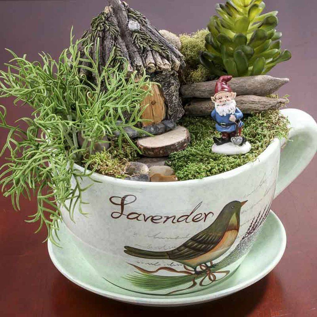 Beautiful Tea Cup Fairy Garden Design Ideas Searchomee Fairy