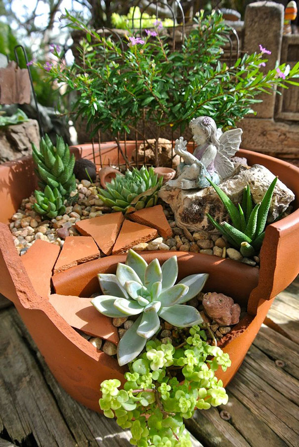 Awesome Diy Broken Pot Fairy Garden Ideas
