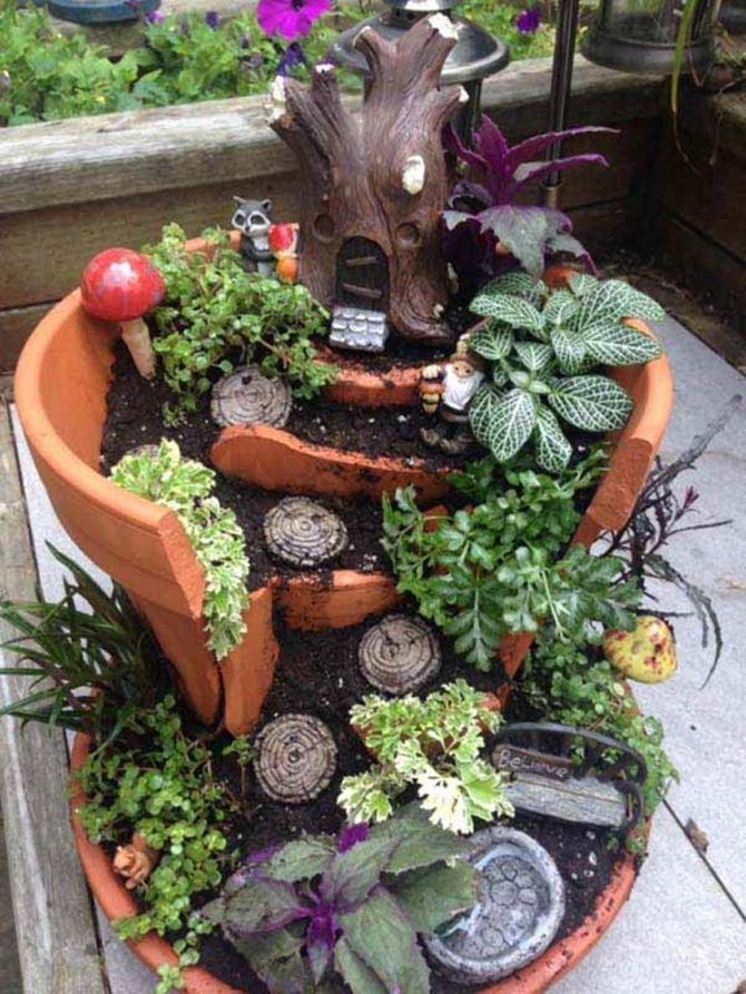 Diy Broken Pot Fairy Garden Ideas