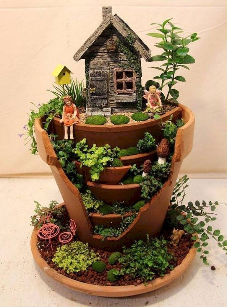 Diy Broken Pots Fairy Gardens