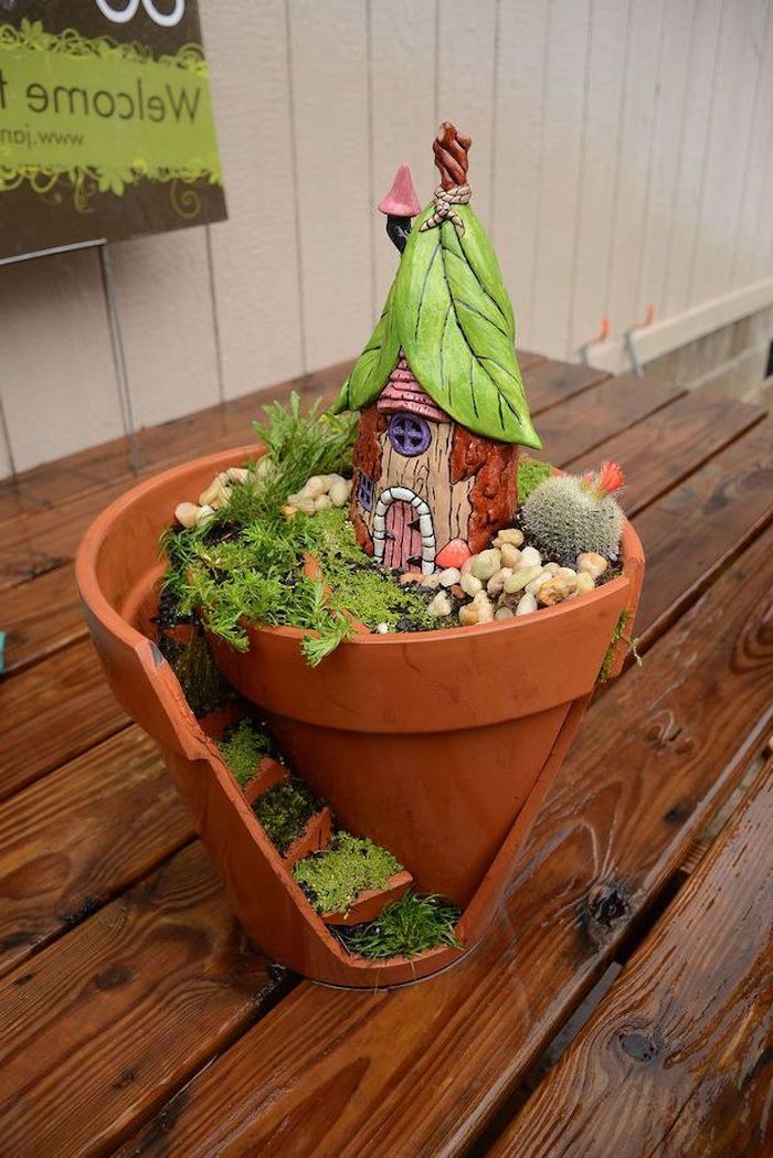 Flower Pot Fairy Garden House